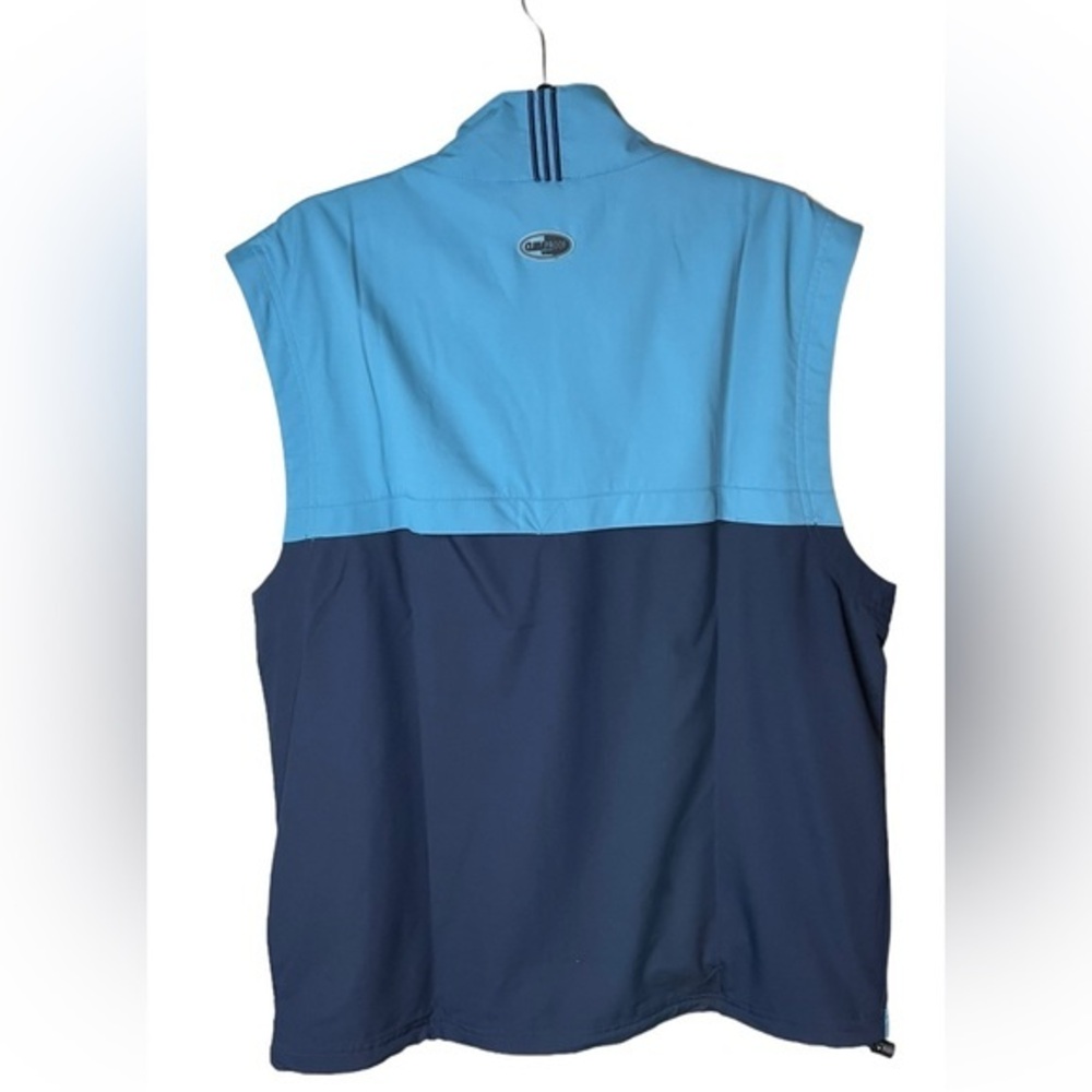 Adidas Climaproof Wind Light Blue Navy Quarter Zip Pullover Windbreaker Medium - Picture 2 of 10